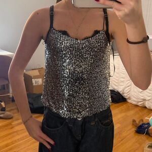 Mango Women's Silver and Grey Vest